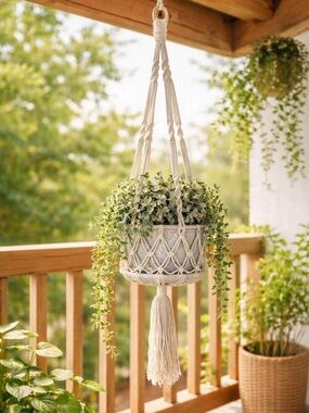 Stunning! Macramé Hanging Plant Holder | Rope Planter Hanger | Indoor Outdoor